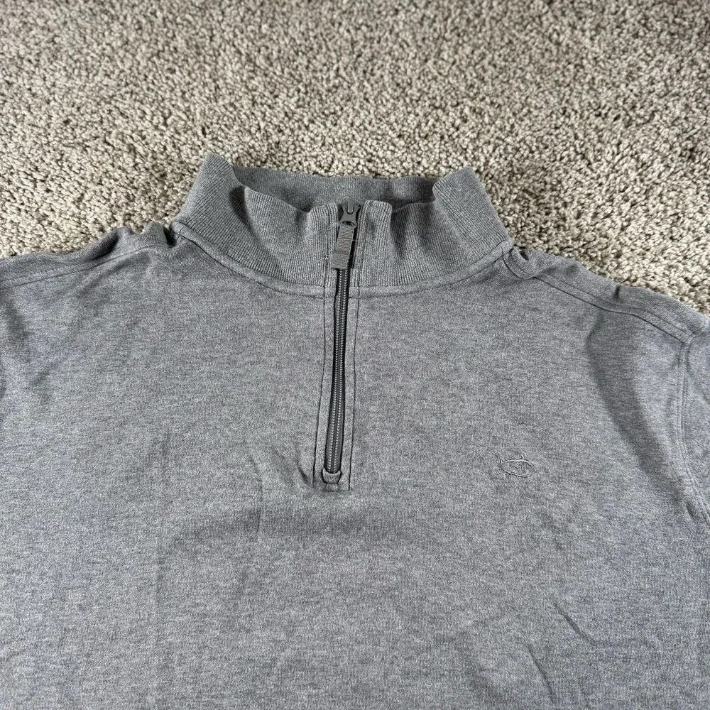 Southern Tide The Skipjack Sweater Mens Large Gray 1/4 Zip Classic Casual Preppy